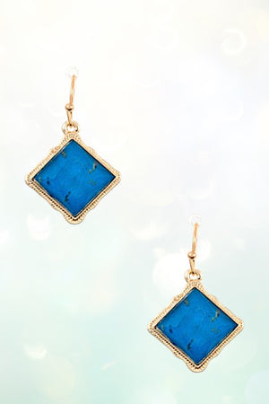 MINI DIAMOND FRAMED DANGLE EARRING