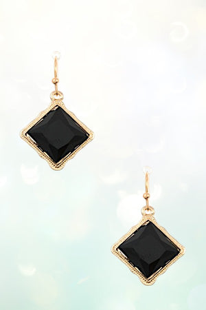 MINI DIAMOND FRAMED DANGLE EARRING