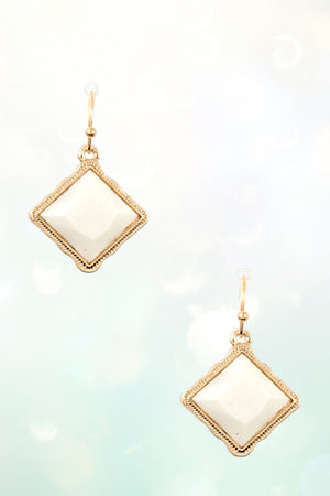 MINI DIAMOND FRAMED DANGLE EARRING