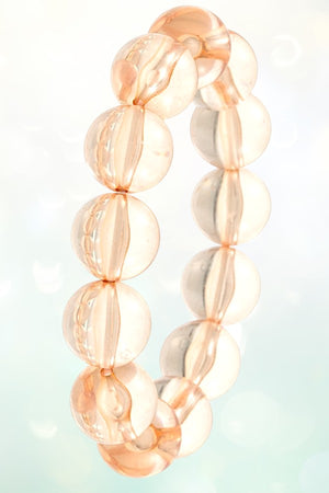 BALL CLEAR BEAD LINK STRETCH BRACELET