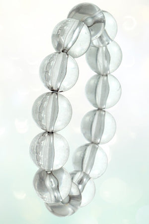 BALL CLEAR BEAD LINK STRETCH BRACELET