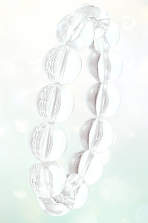 BALL CLEAR BEAD LINK STRETCH BRACELET