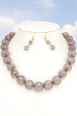 CRACKED ORB BEADS LINK NECKLACE SET