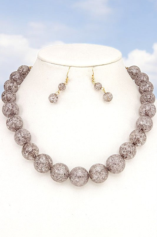 CRACKED ORB BEADS LINK NECKLACE SET