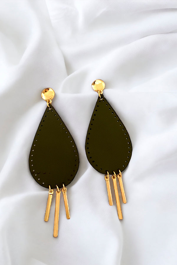 Teardrop Bar Fringe Dangle Earring