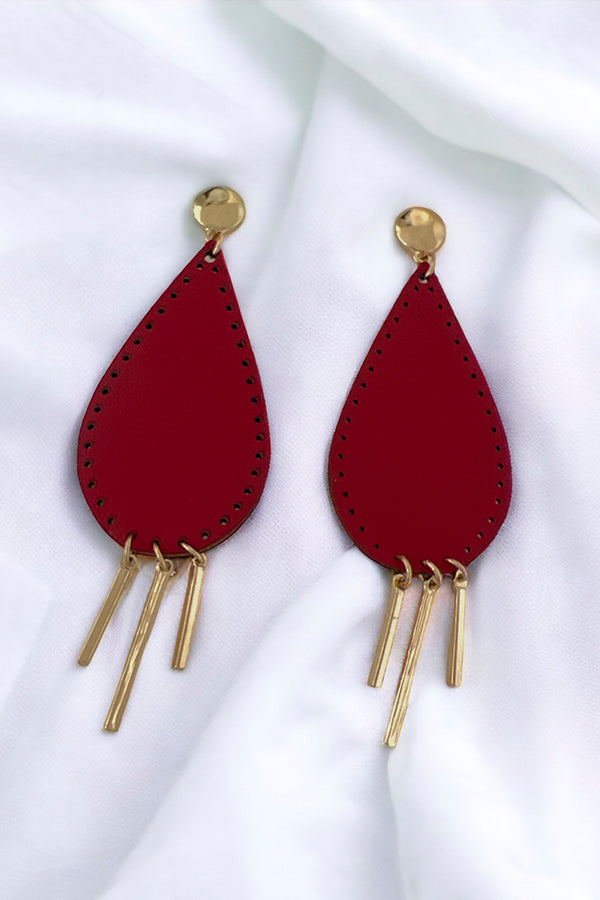 Teardrop Bar Fringe Dangle Earring