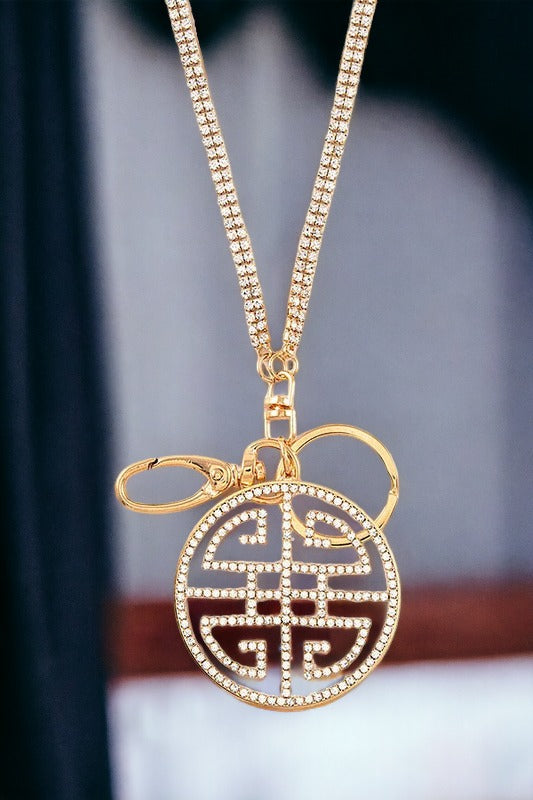 Maze Pendant Long Necklace