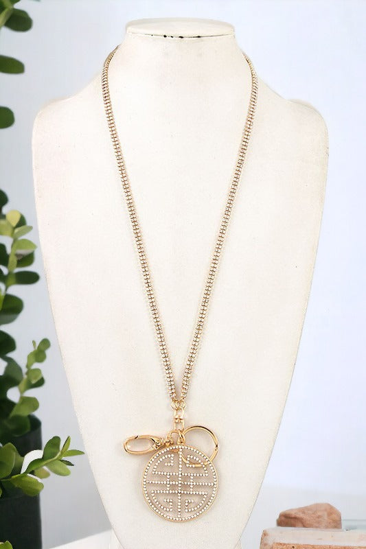 Maze Pendant Long Necklace