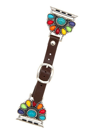 SEMI FLORAL GEM WATCH BAND