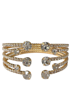 Round Gem Tip Multi Row Bracelet