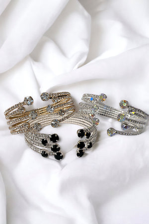 Round Gem Tip Multi Row Bracelet