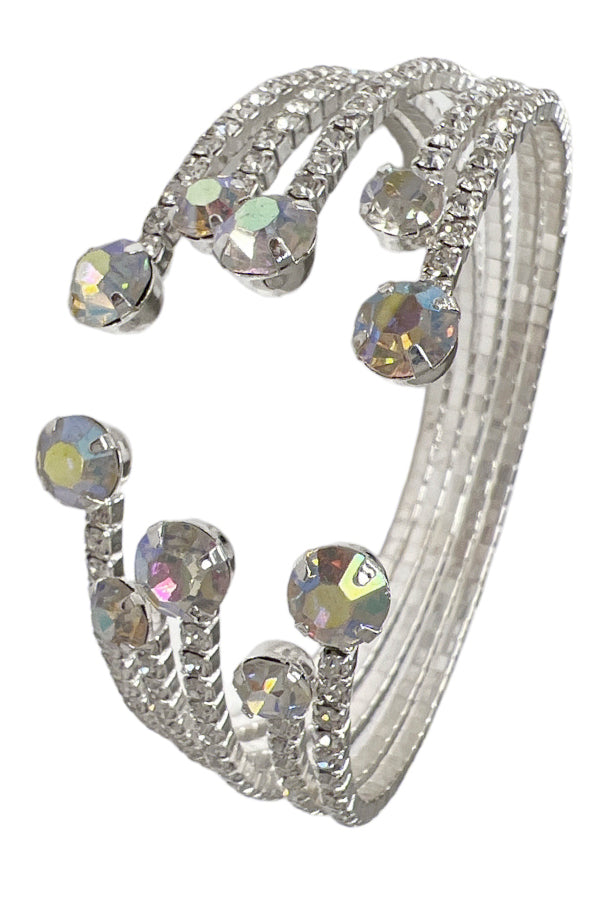 Round Gem Tip Multi Row Bracelet