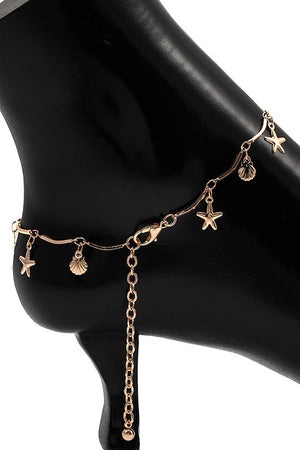 STARFISH SHELL CHARM ANKLET