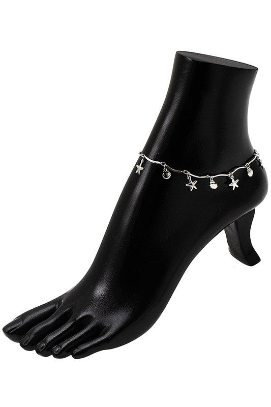 STARFISH SHELL CHARM ANKLET