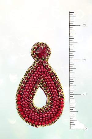 MIX JEWEL BEADED TEARDROP EARRING