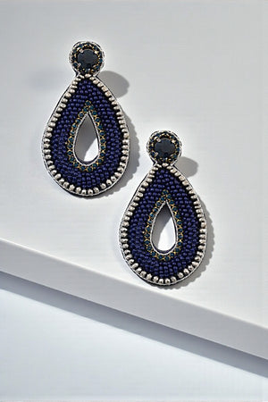 MIX JEWEL BEADED TEARDROP EARRING