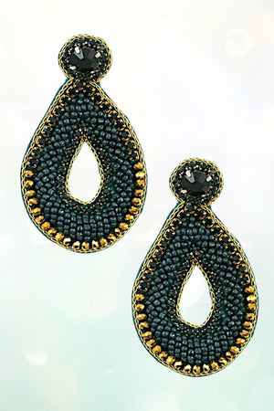 MIX JEWEL BEADED TEARDROP EARRING