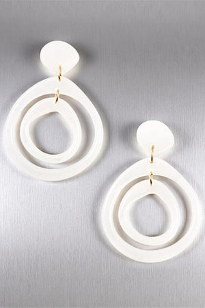 DOUBLE LINK ROUND RESIN DROP EARRING