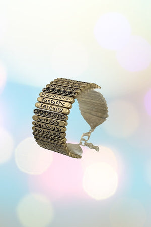 Etched Message Bar Link Bracelet