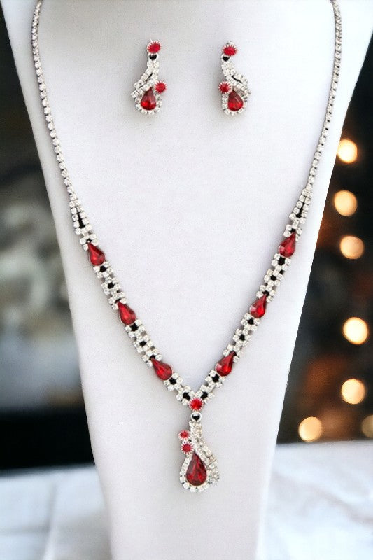 Faceted Crystal Gem Necklace Set