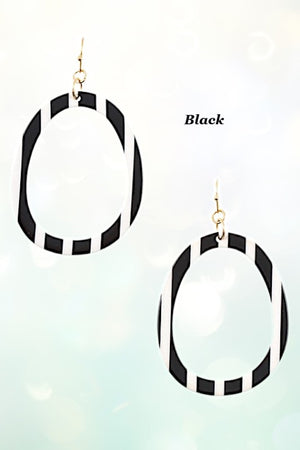 OVAL ACETATE DANGLE EARRING