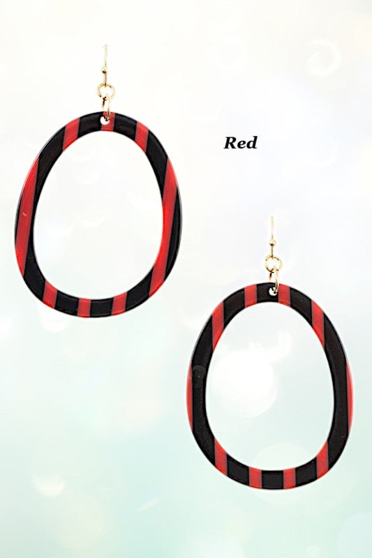 OVAL ACETATE DANGLE EARRING