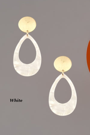 METAL LINK ACETATE TEARDROP EARRING