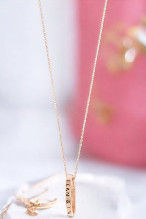 I can I Will Ring Pendant Long Necklace