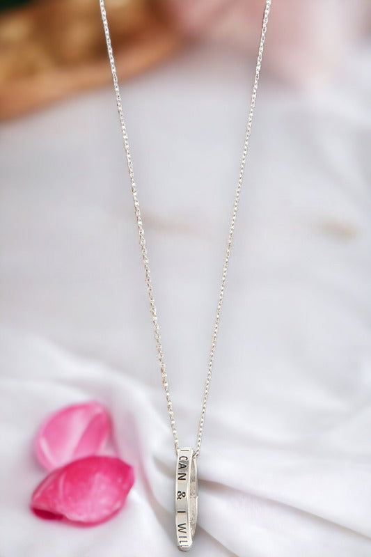 I can I Will Ring Pendant Long Necklace