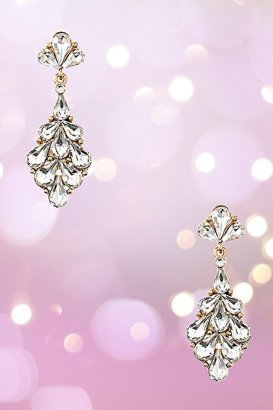 CRYSTAL GEM DANGLE DROP EARRING