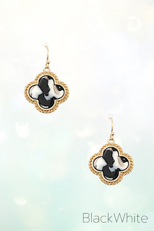CLOVER ACETATE DROP EARRING