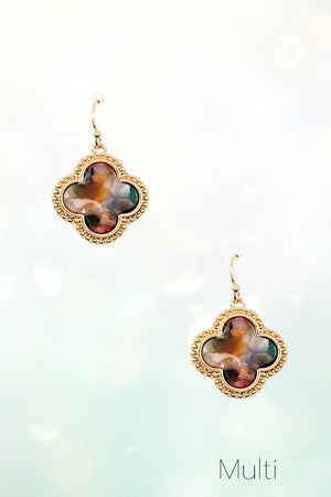 CLOVER ACETATE DROP EARRING