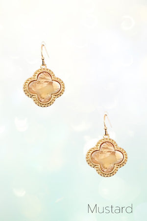 CLOVER ACETATE DROP EARRING