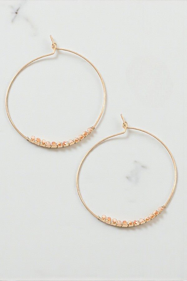 WIRED BEAD HOOP EARRING
