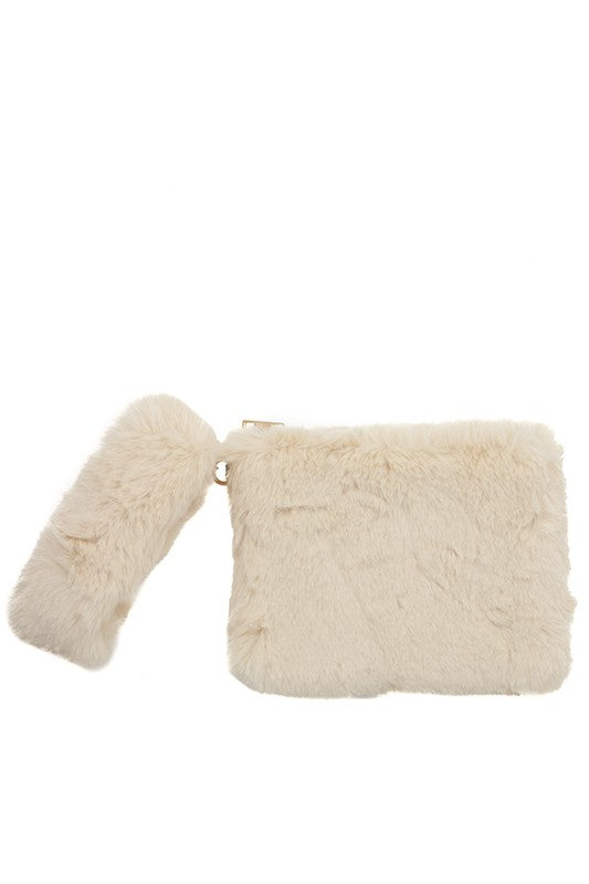 Faux Fur Mini Clutch Bag