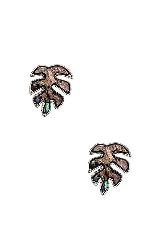 ABALONE LEAF POST EARRING