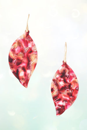 ACETATE LEAF DROP EARRING