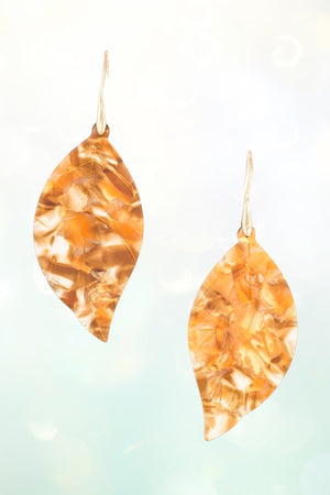 ACETATE LEAF DROP EARRING