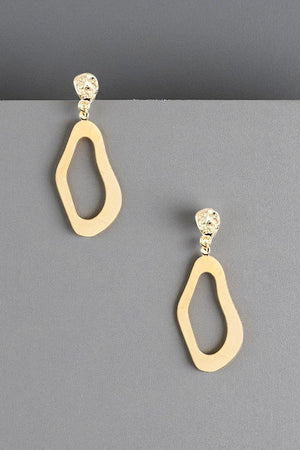 FLAT METAL ABSTRACT SHAPE DROP EARRING