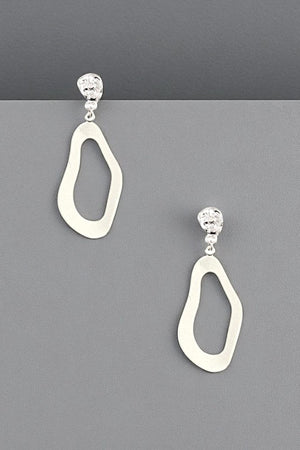 FLAT METAL ABSTRACT SHAPE DROP EARRING