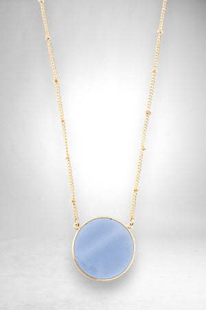 ROUND FLAT SEE THROUGH PENDANT NECKLACE