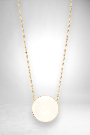 ROUND FLAT SEE THROUGH PENDANT NECKLACE