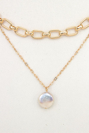 FRESHWATER PEARL CHAIN LAYERED NECKLACE SET