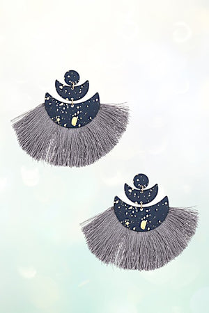 MULTI LINK METAL FAN FRINGE ACCENT EARRING