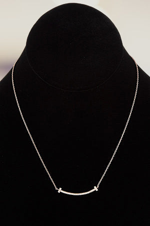 CZ PAVE CURVE PENDANT NECKLACE