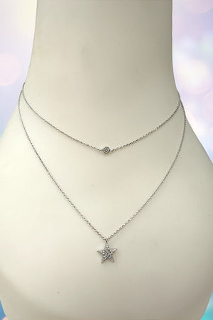 DOUBLE LAYERED CZ STAR NECKLACE