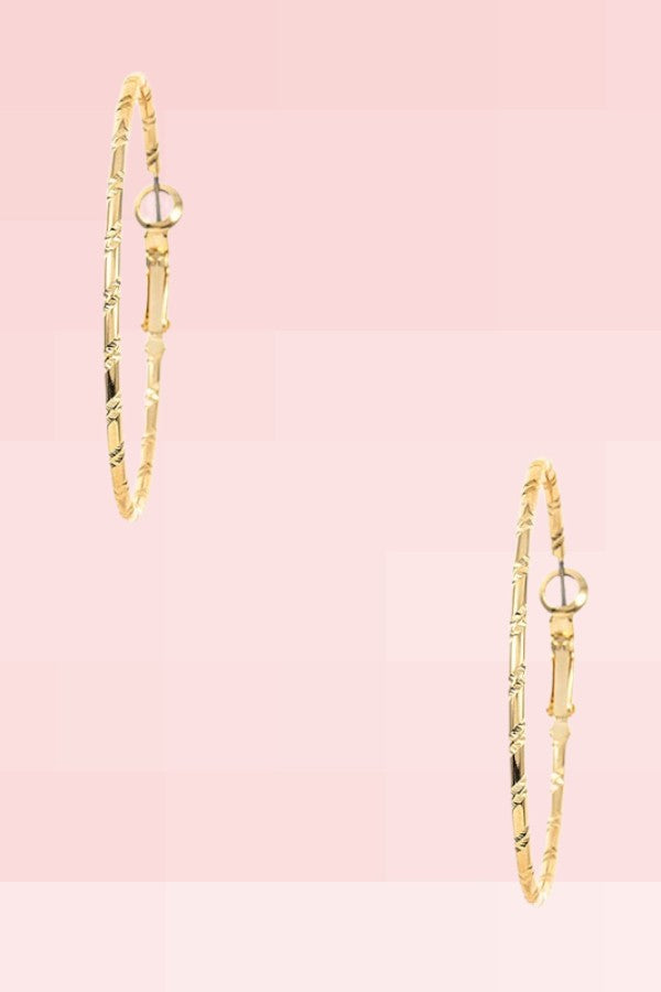 BAMBOO DETAILED HOOP EARRING