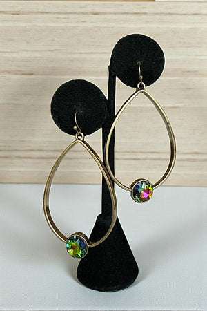 GEM ACCENT TEARDROP EARRING