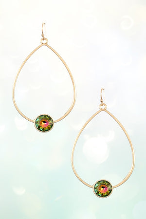 GEM ACCENT TEARDROP EARRING