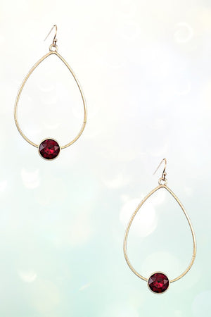GEM ACCENT TEARDROP EARRING